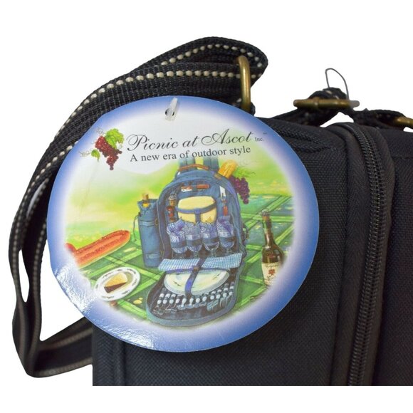 Picnic at Ascot Sunset Deluxe Insulated Single Bottle Wine Bag with Glasses - Picture 6 of 7